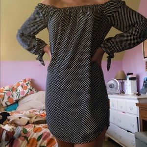 Classy Strapless Polka Dot Dress